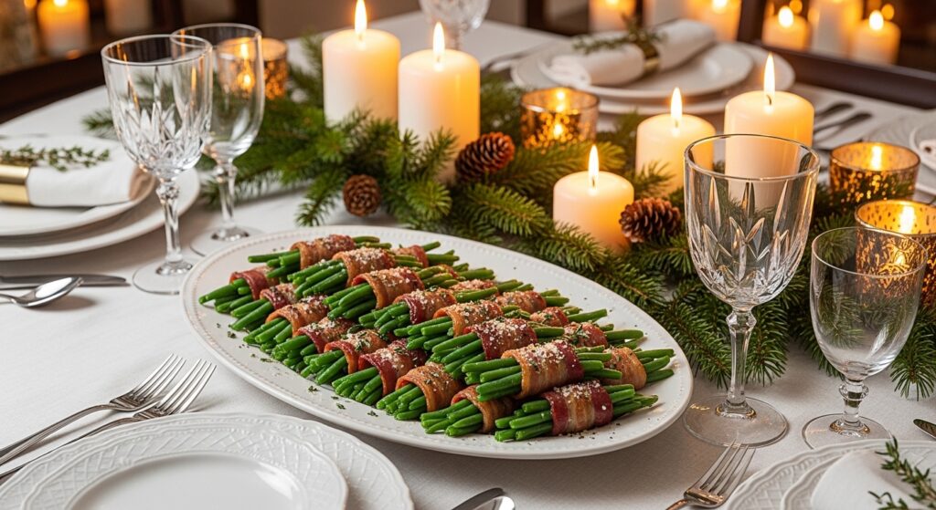 Maple Bacon Wrapped Green Bean Bundles